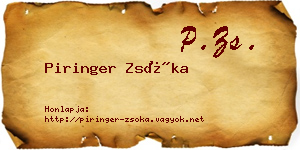Piringer Zsóka névjegykártya